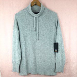 NEW Jones New York Women Pullover Sweater Gray Long Sleeve High Neck Siz…